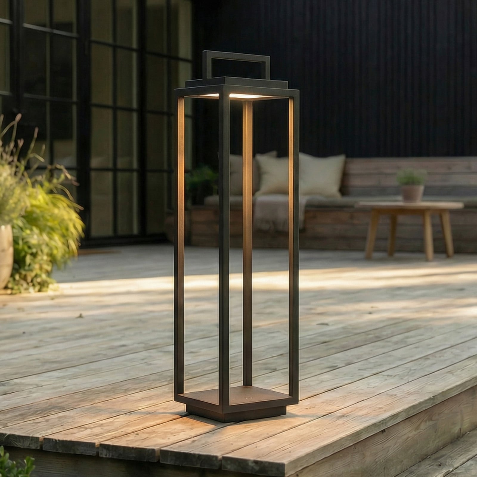Elaja Portable Udendørs Lampe Black Lucande - Terrasse - Moderne - Metal - Lanterne