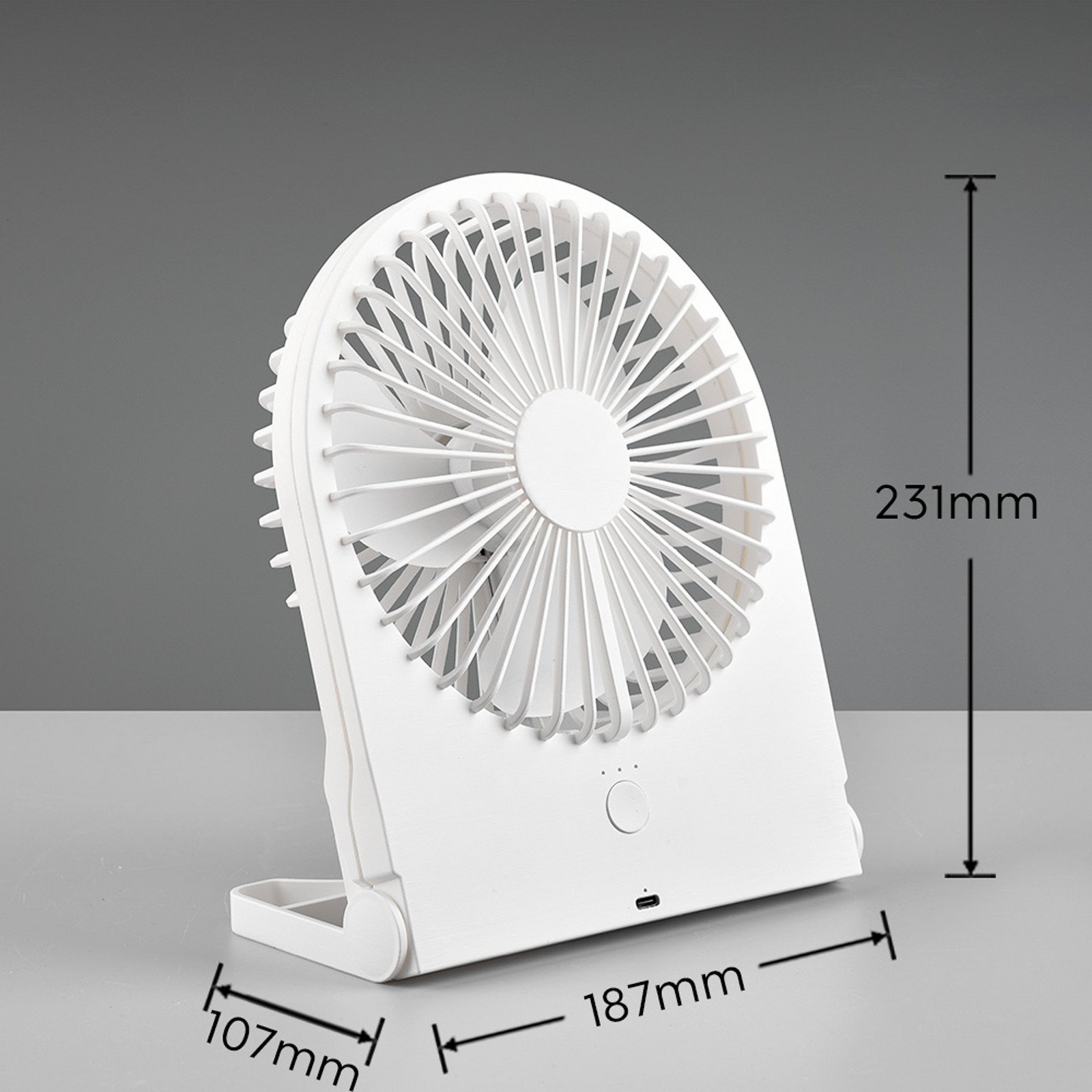 Reality Leuchten Ventilator de masă cu acumulator Breezy alb silențios - Camera de zi / sufragerie - Modern - Plastic