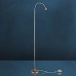 LED-golvlampa Mini, flexibel arm, nickel, 3 000K