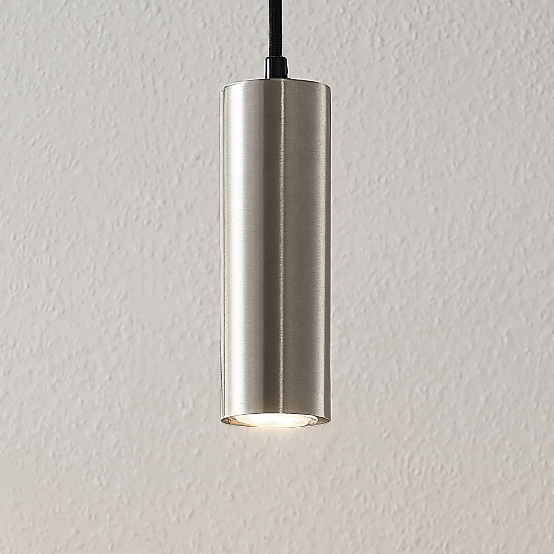 Lindby Joffrey pendant light, nickel, for Living / Dining Room, metal, GU10, 35 W, energy efficiency: A++, H: 18 cm