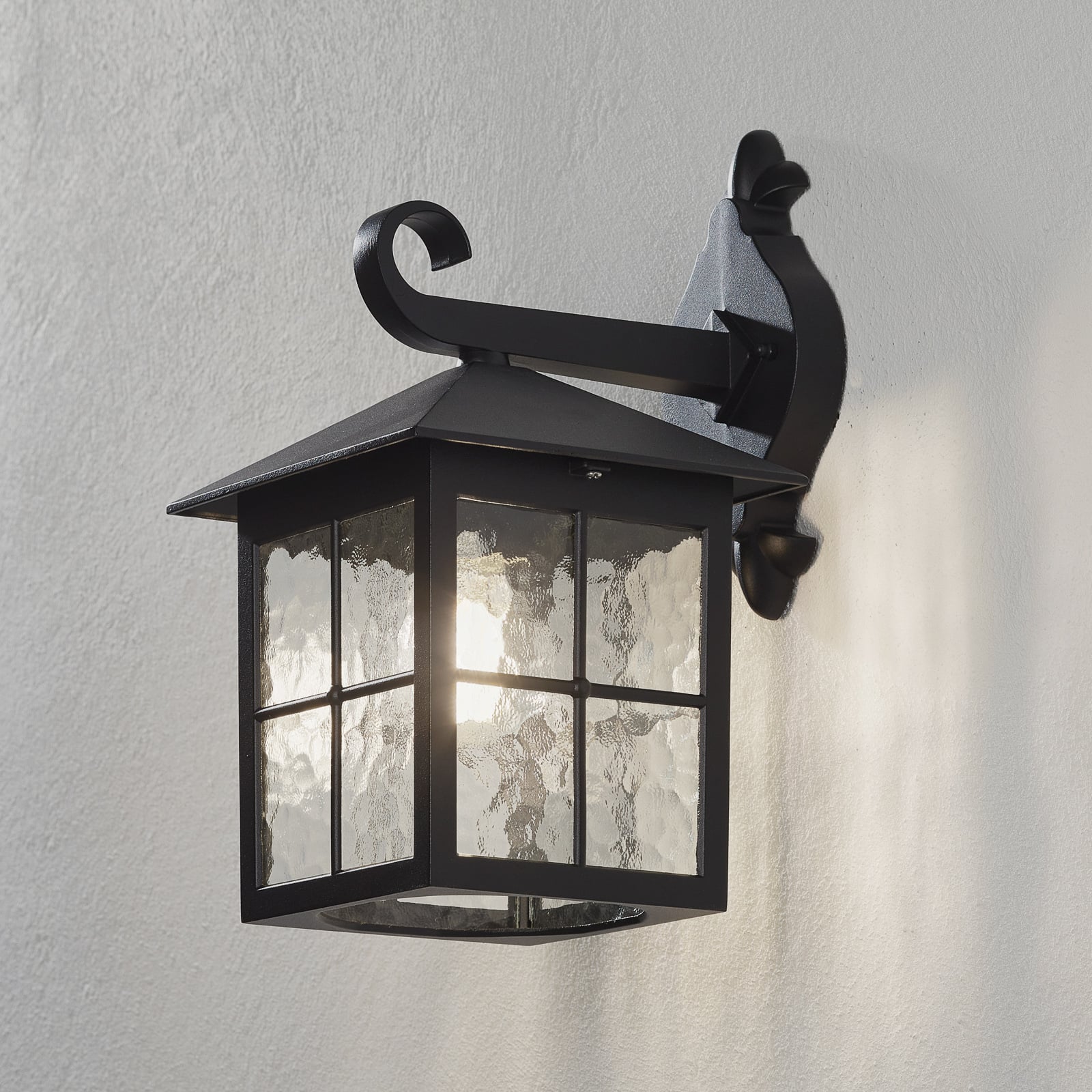 Applique d'extérieur Winchester BL18, noir/transparent, IP43 - Elstead