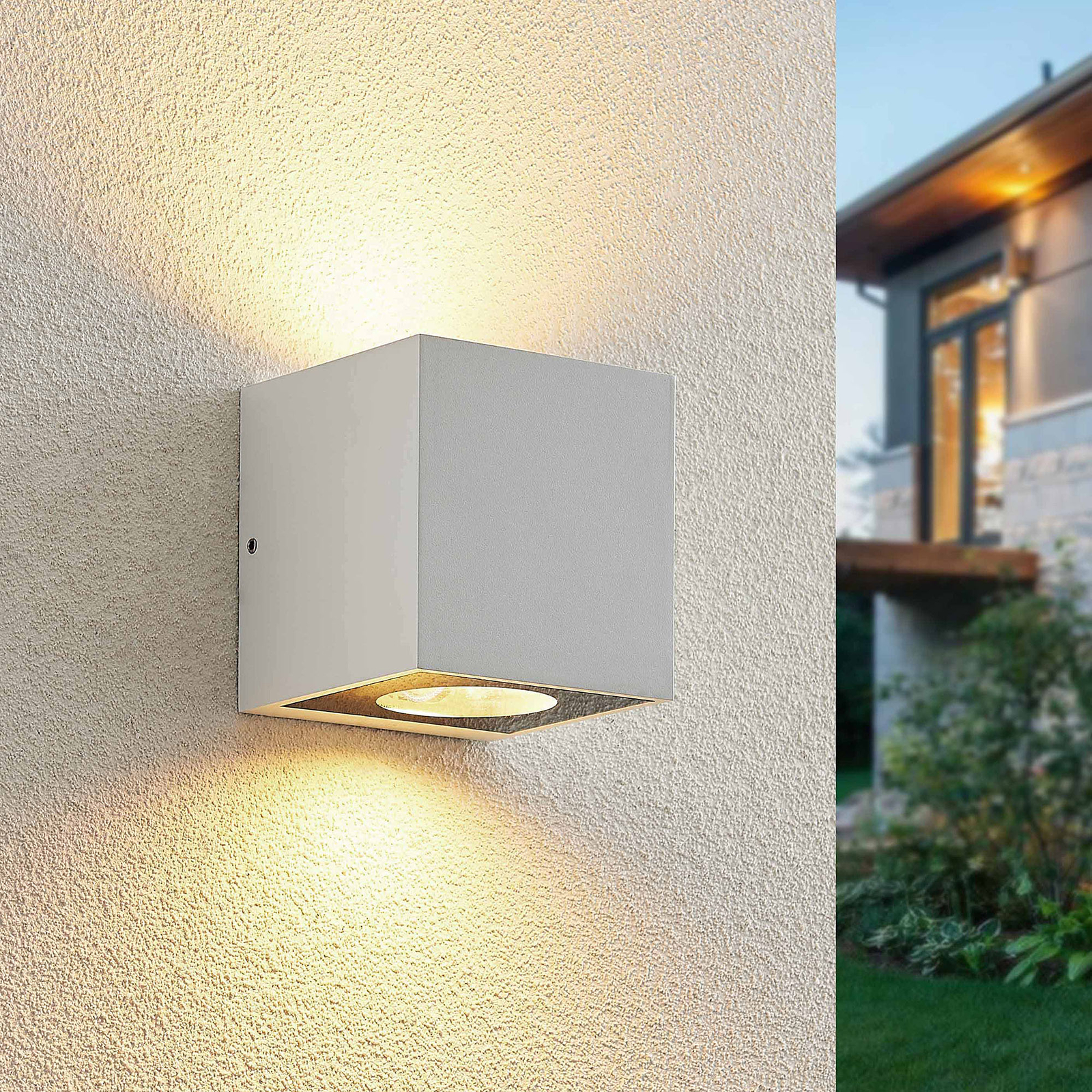 Arcchio Tassnim outdoor wall light white 2-bulb