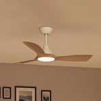 Philips LED-vifte Olas, Ø 106 cm, brun/hvit, stillegående
