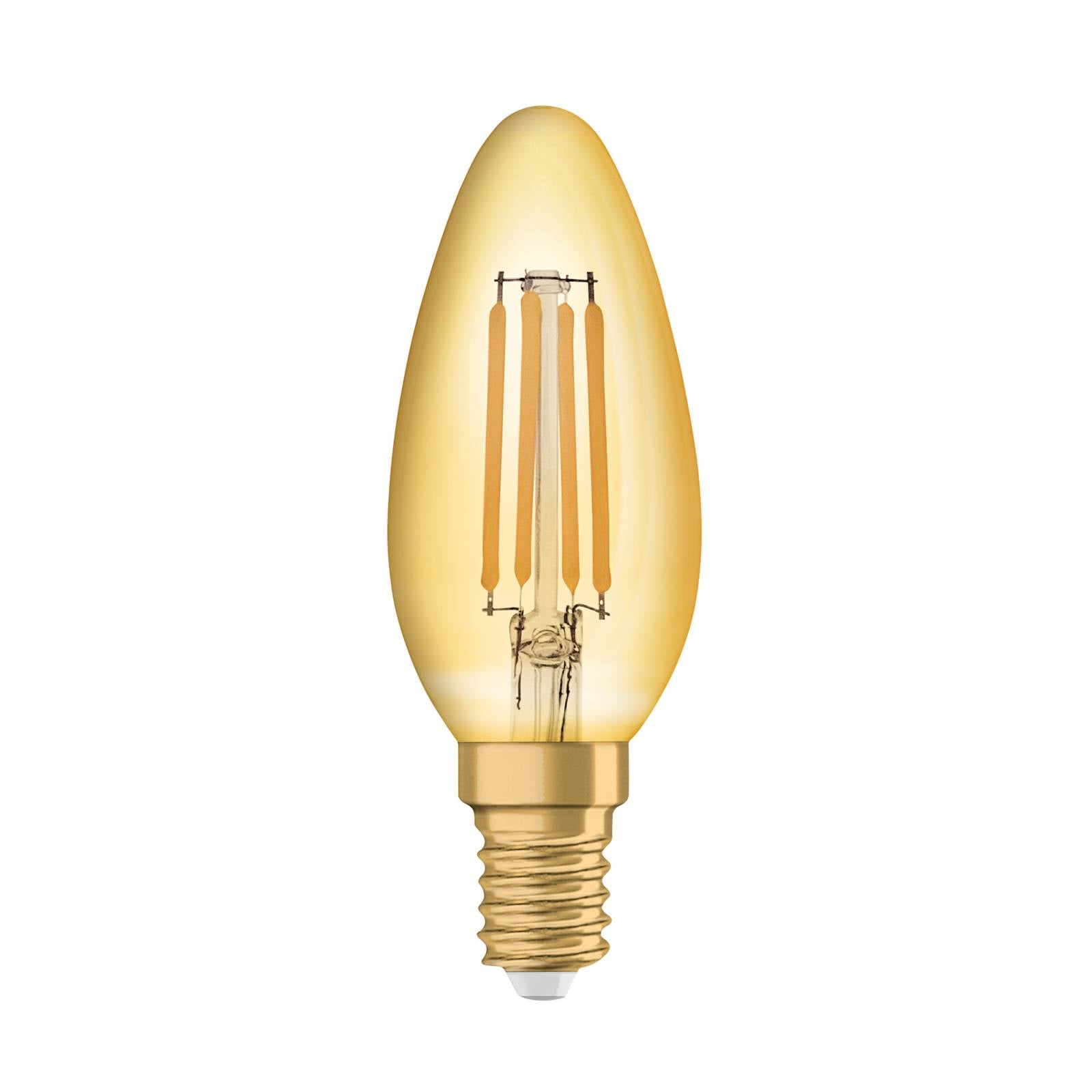 OSRAM LED-Kerzenlampe Vintage 1906, E14 Filament 4W 824 gold