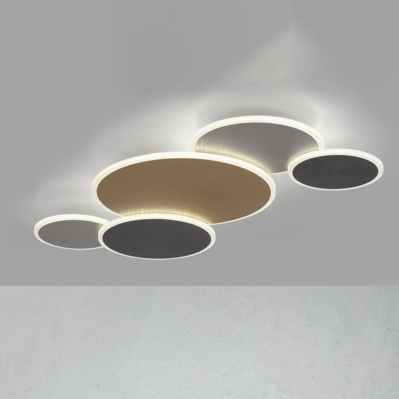 Paul Neuhaus Q-Piato LED ceiling light 5-bulb