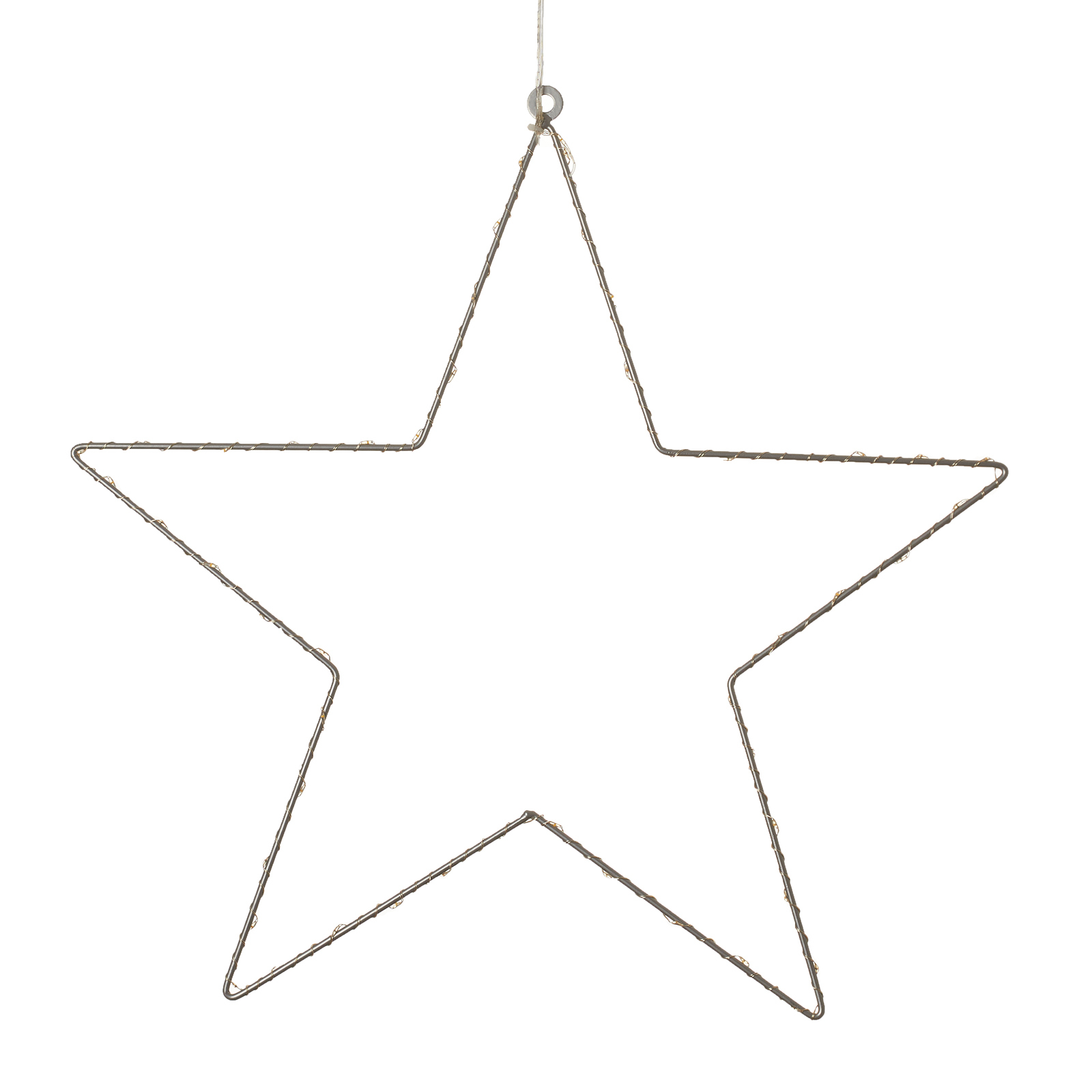 LED-metallstjerne med tidsur, sølv
