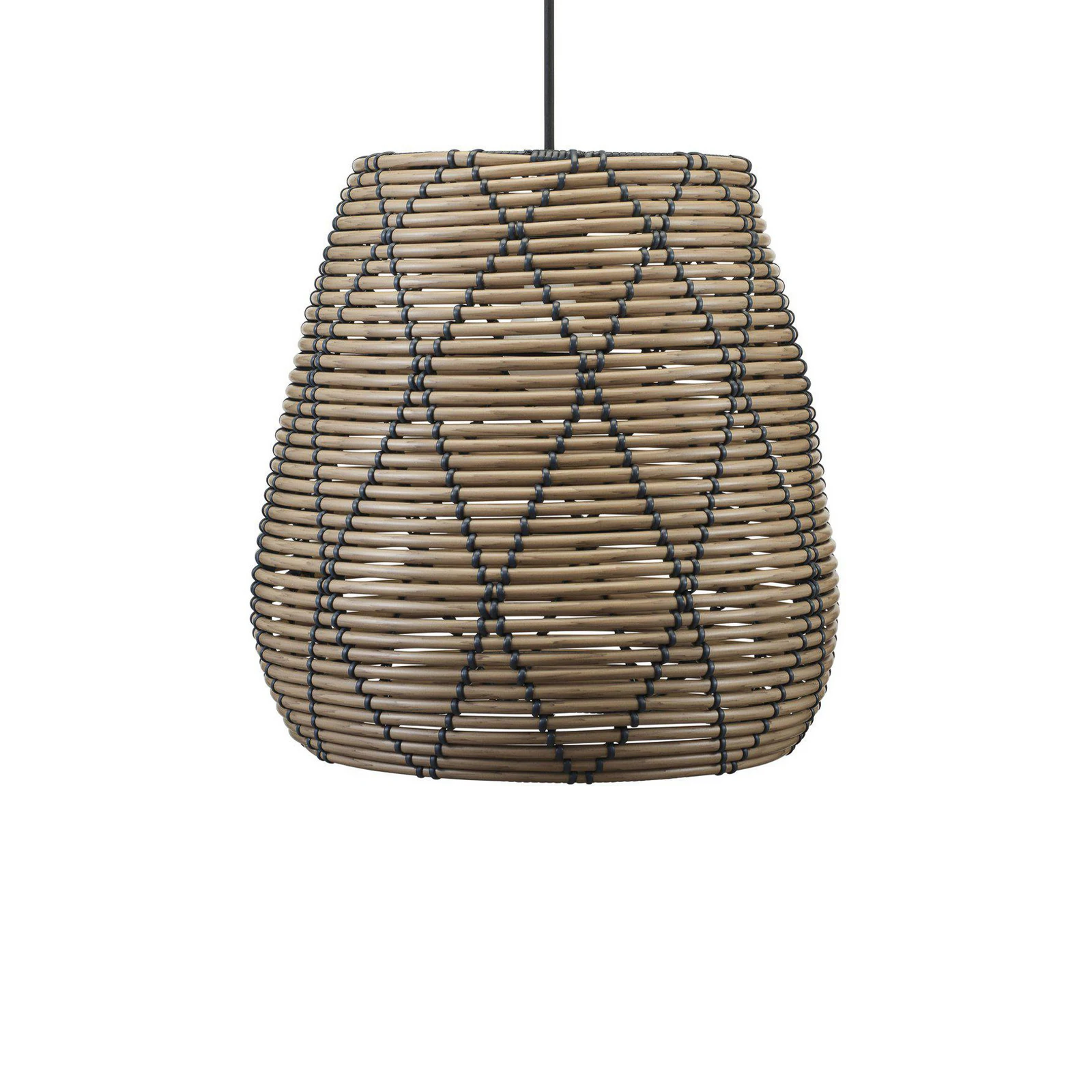 PR Home outdoor hanging light Lollo, UK, Ø 38 cm, natural/black