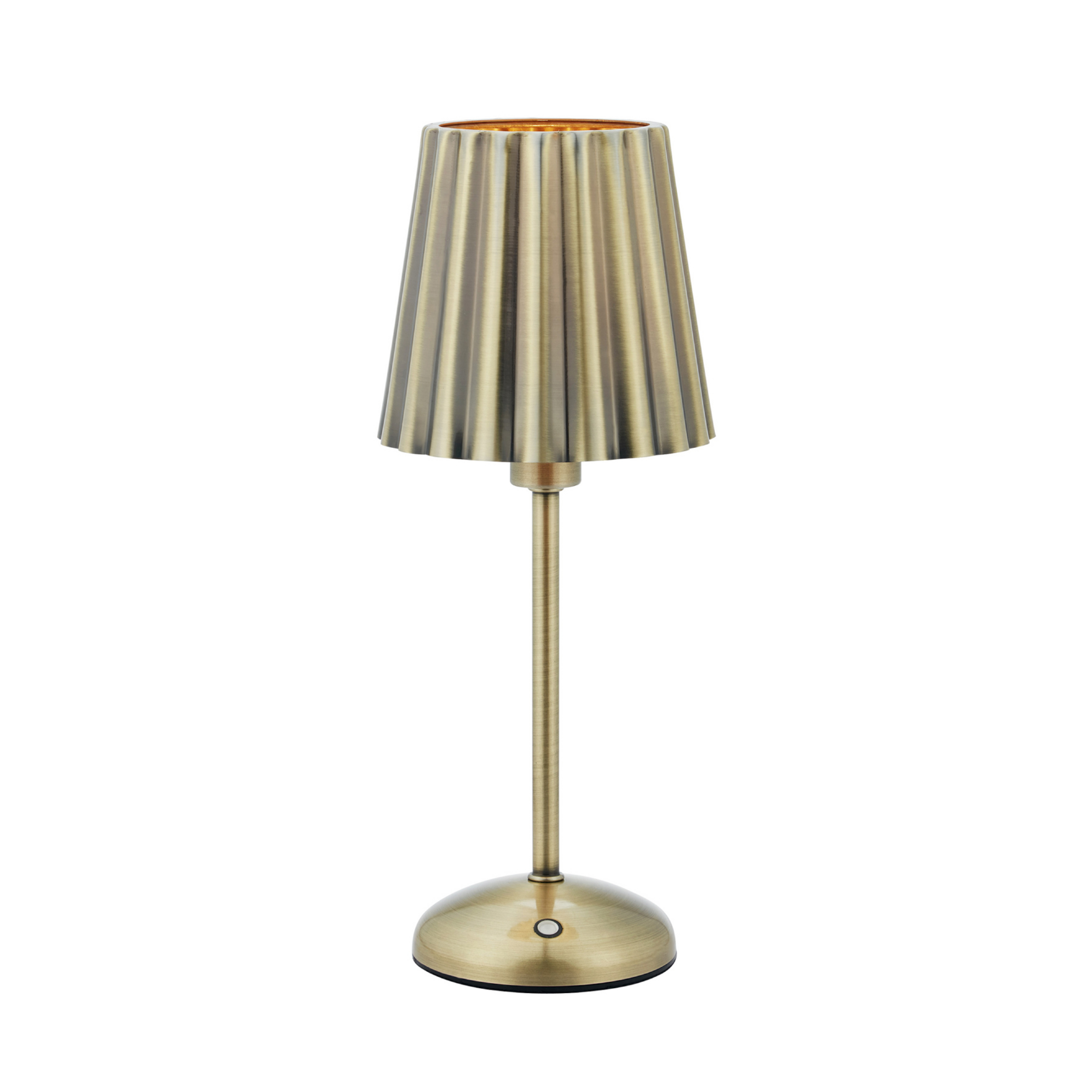 Celia table lamp, antique brass, height 35 cm, E14, with charging station -