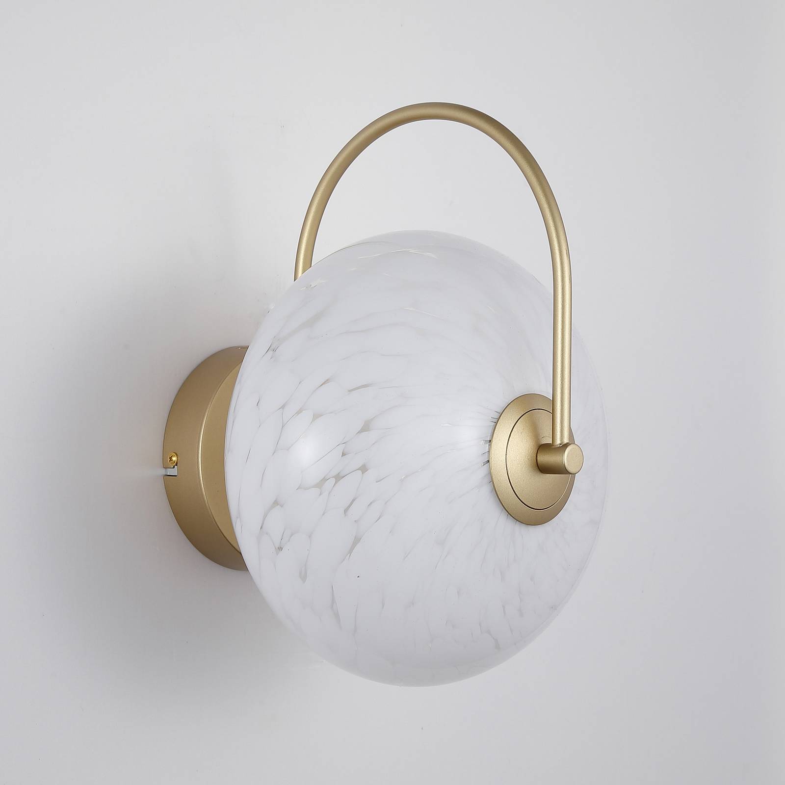LED-Wandlampe Confetti, goldfarben/weiß, Breite 25 cm, Glas günstig online kaufen