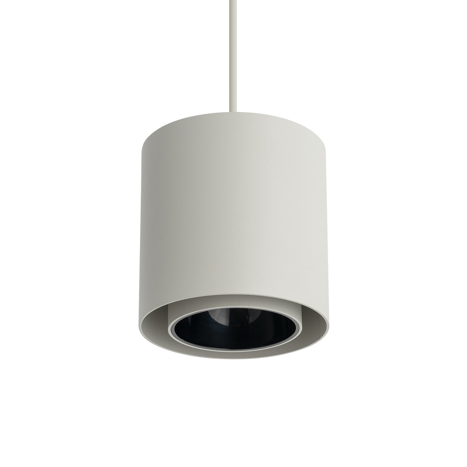 Point Duo pendant light, silk grey, steel, Ø 13 cm, GU10