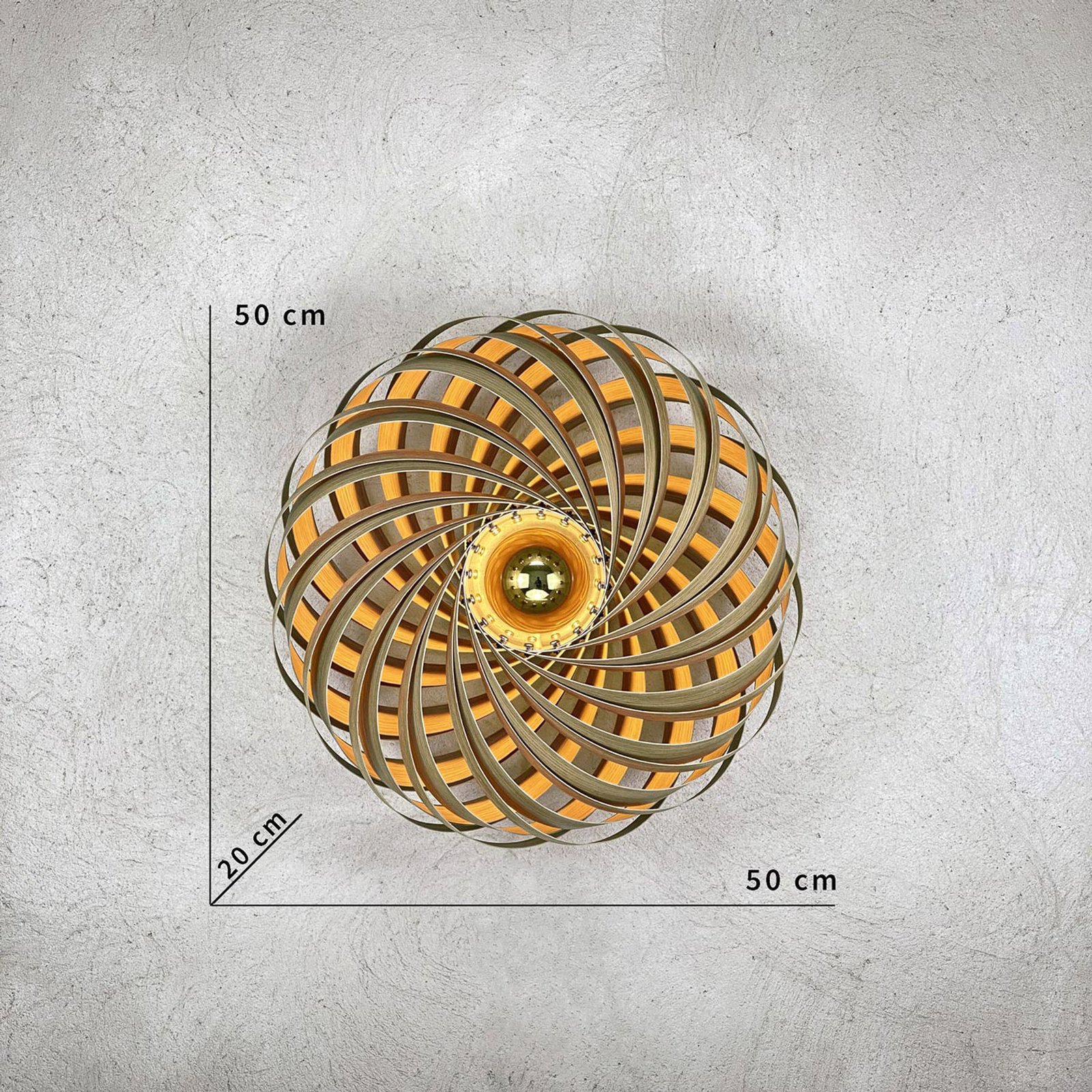 Gofurnit Veneria wandlamp, eiken, Ø 50 cm