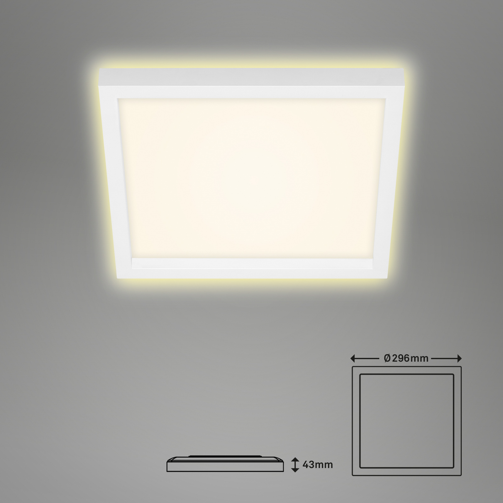 Candeeiro de teto LED 7362, 29 x 29 cm, branco