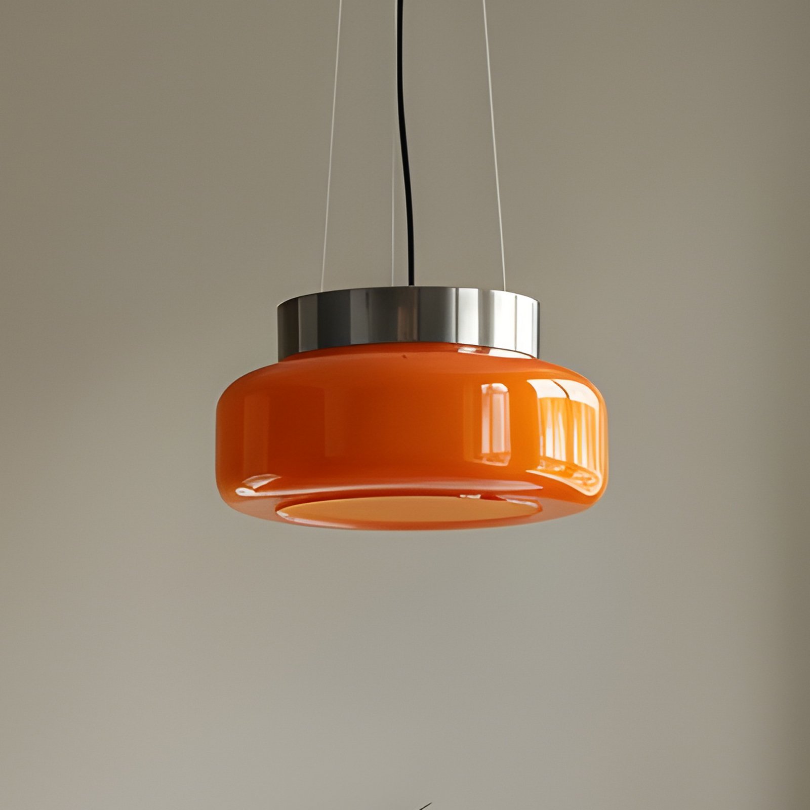 Visoka svetilka BonBon, oranžna, Ø 25 cm, steklo