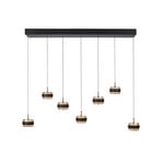 Falling Rings LED-Hängelampe, schwarz, 132 cm, 7-fl. - PURE
