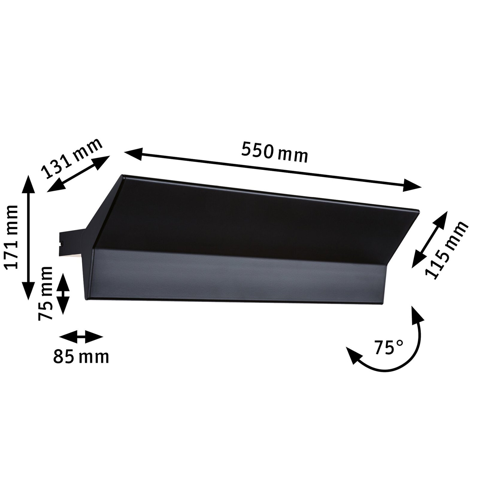 "Paulmann Stine" LED sienų ploviklis, 3 žingsnių pritemdymo, juodas