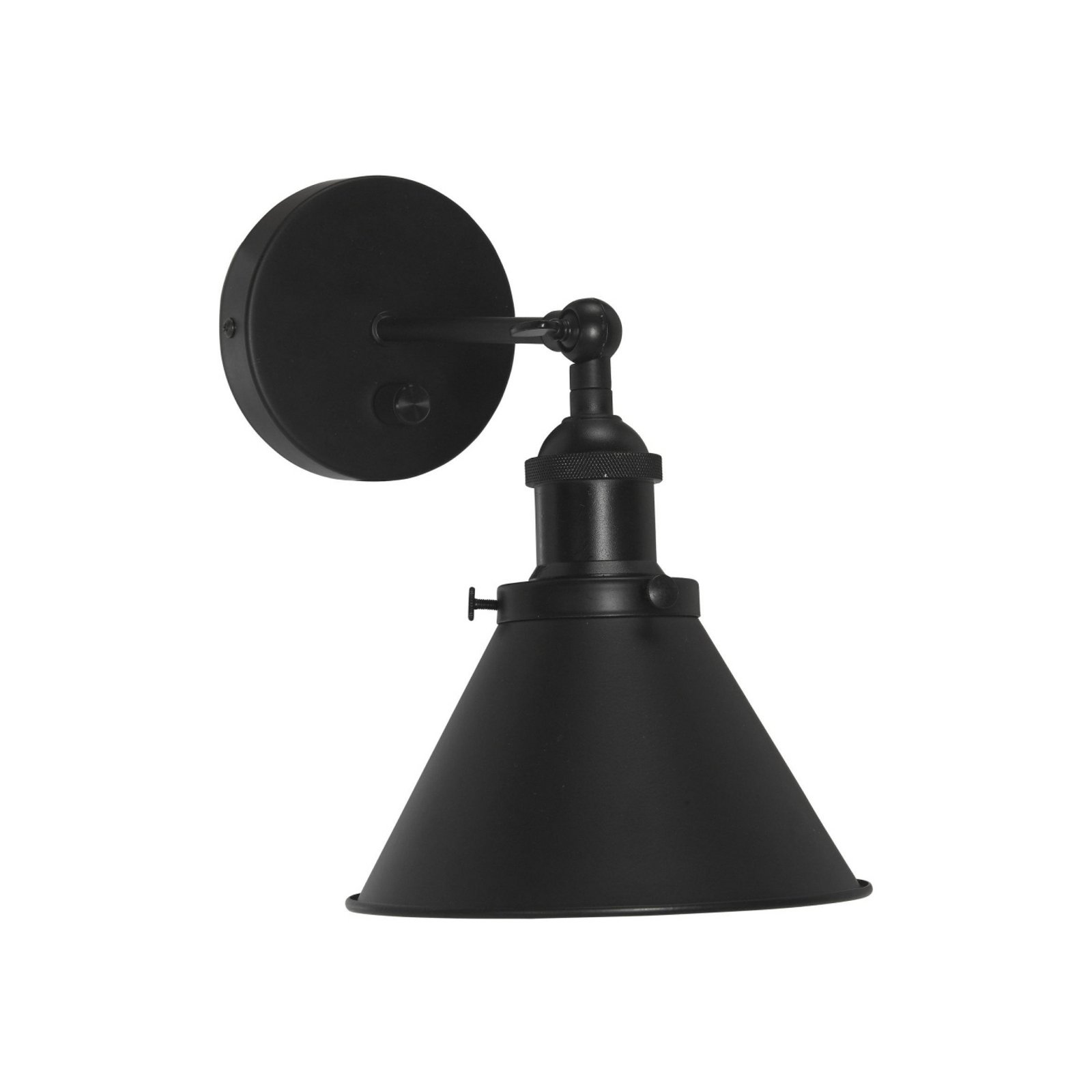 PR Home Wandlampe Anton mit Stecker, 18 cm, Dimmer, schwarz