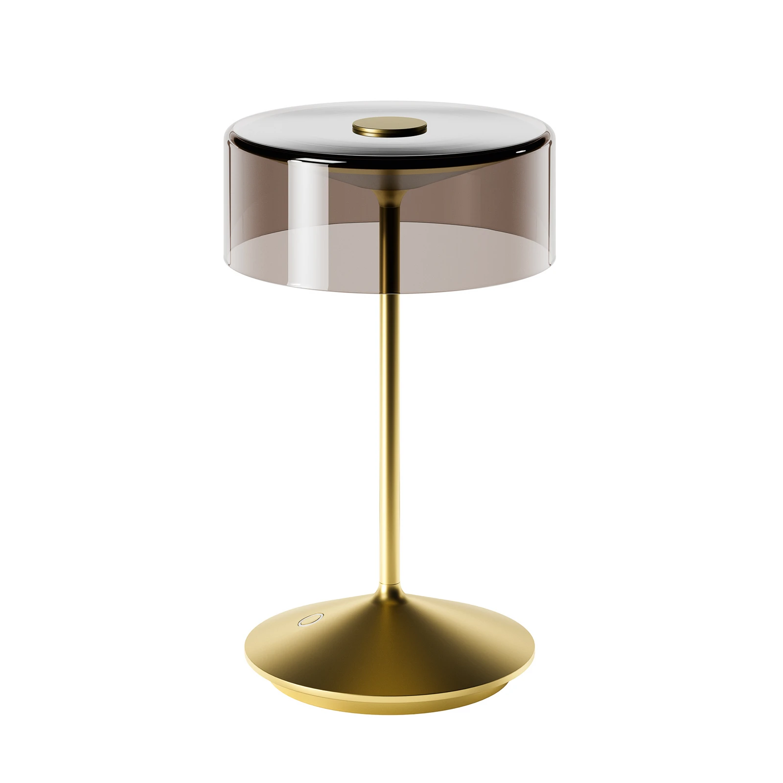 Numotion LED oplaadbare tafellamp, goud, glas, IP54, dimbaar
