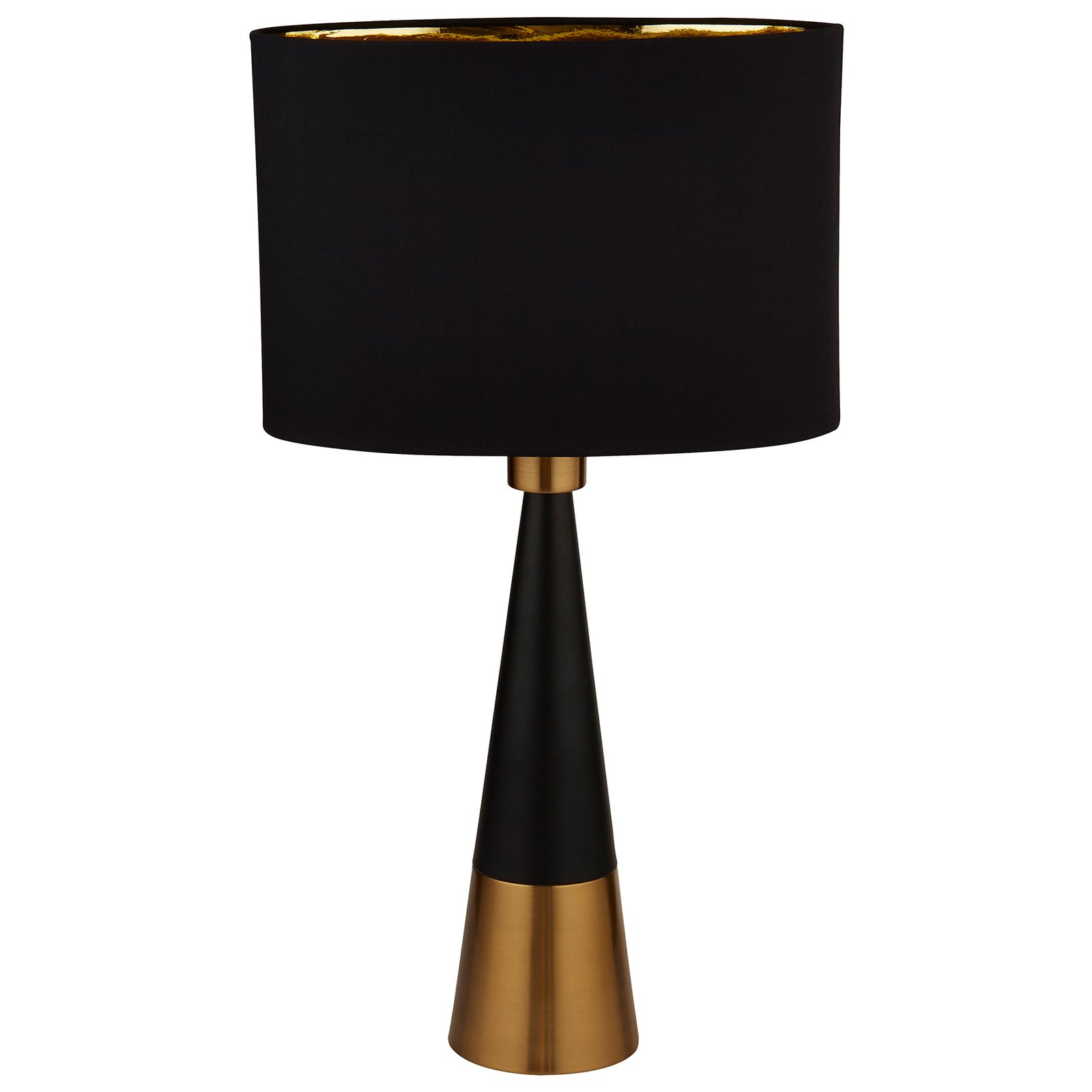 Pyramid table lamp, black and copper