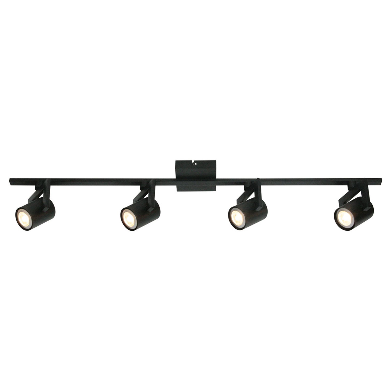 Freelight ValvoLED modern ceiling lamp in black 4-bulb, for Living / Dining Room, metal, GU10, 5 W, energy efficiency: A+, L: 90 cm, W: 11 cm