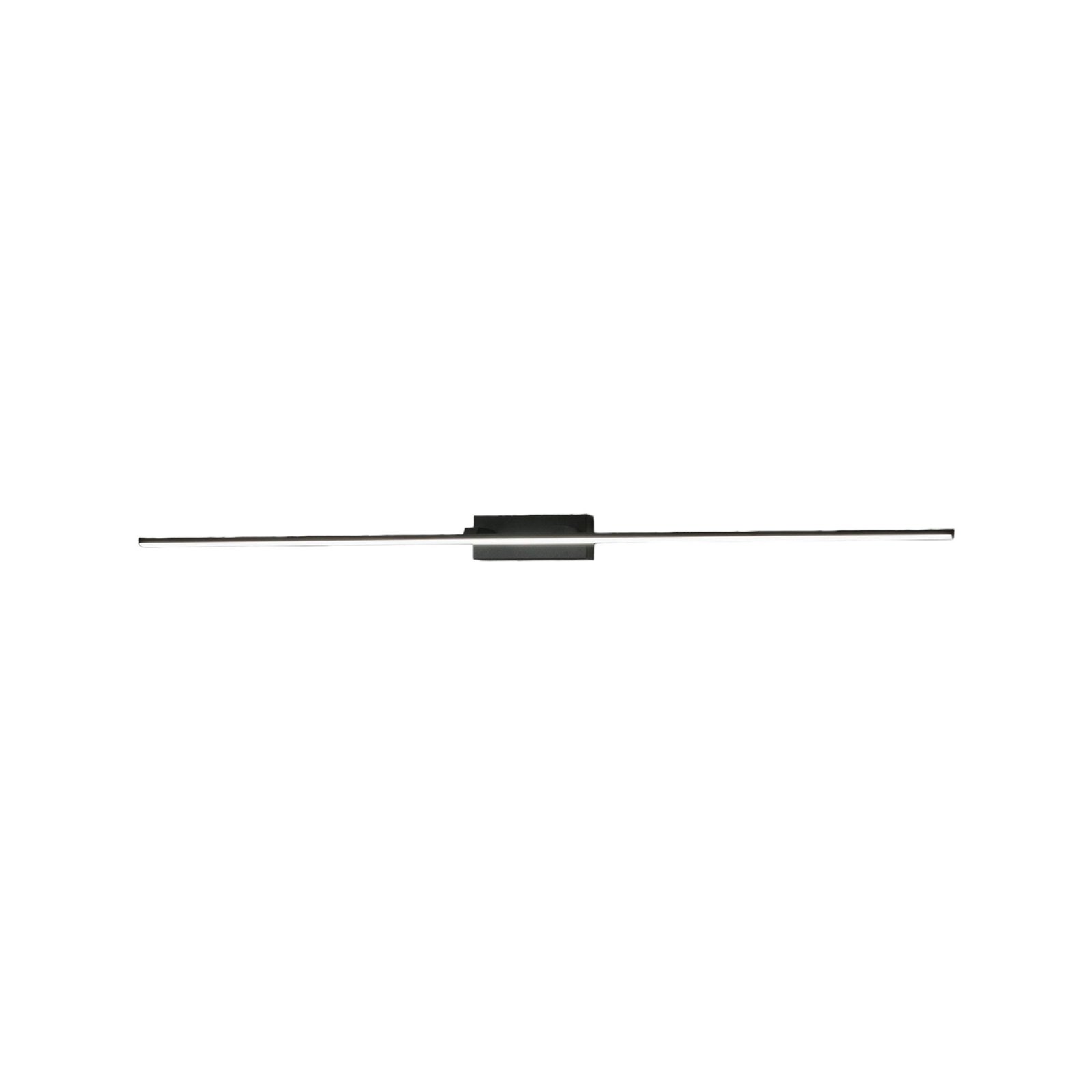 Nala lámpara de espejo LED, negra, anchura 110 cm, metal