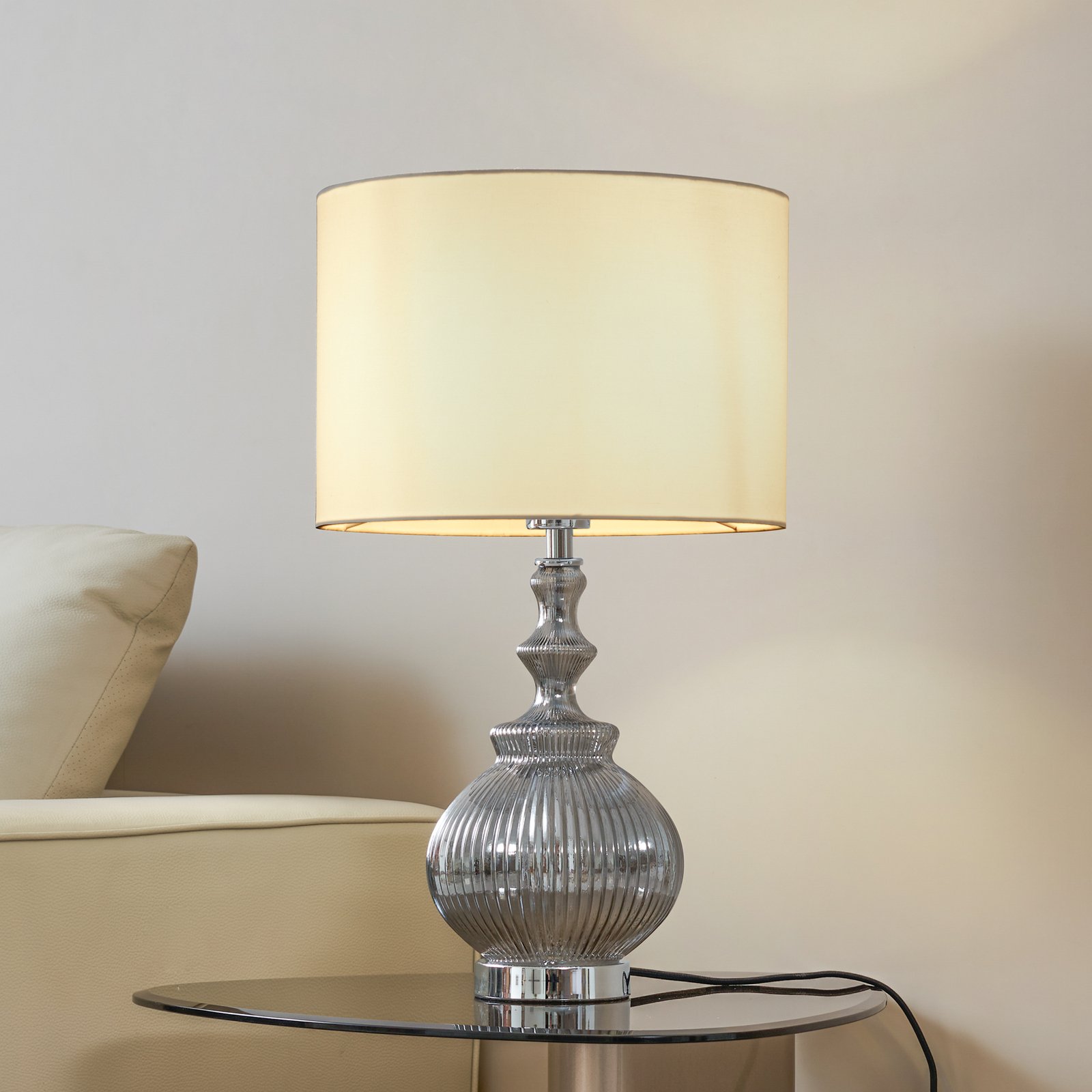 Loraine Table Lamp White/Grey - Lindby