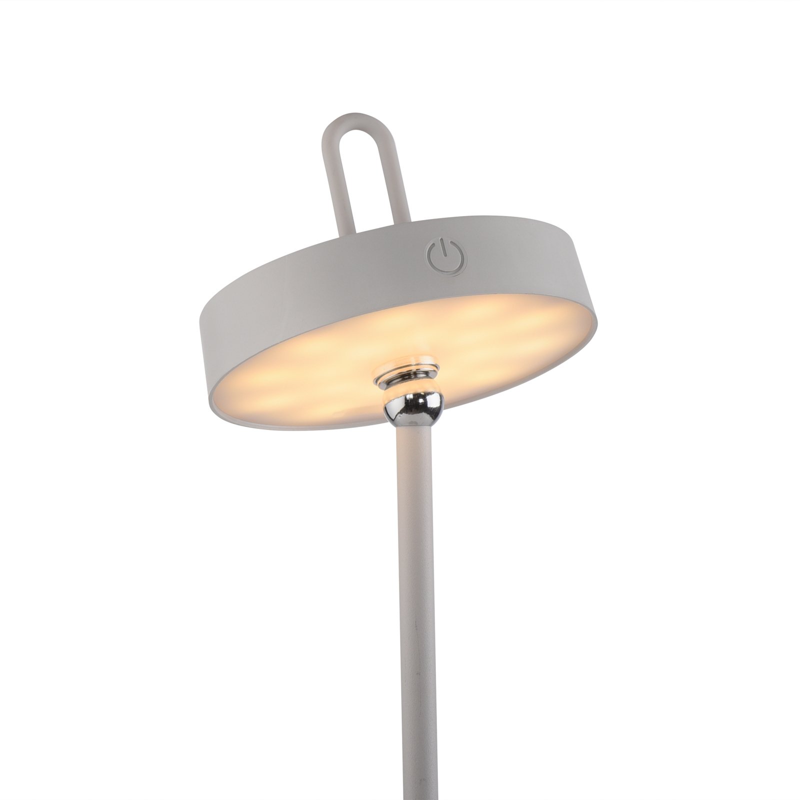 JUST LIGHT. LED-bordlampe Amag gråbeige jern IP44