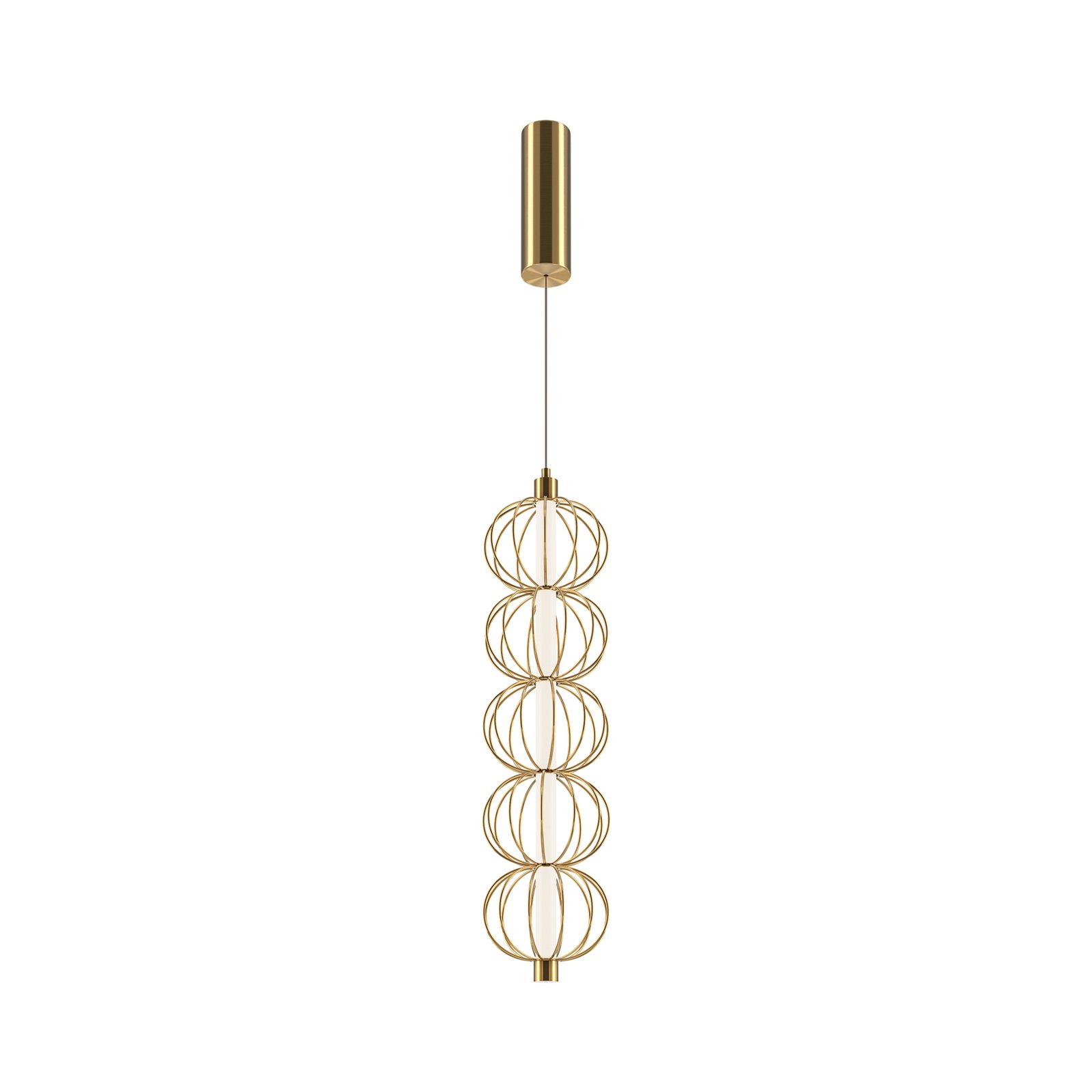 Závěsné svítidlo Maytoni LED Golden Cage, vertikální, Ø 13,9 cm