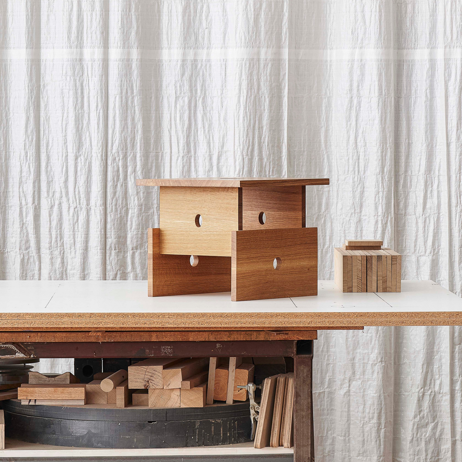 Wood Box sidobord, oljad ek, höjd 35 cm - HAY