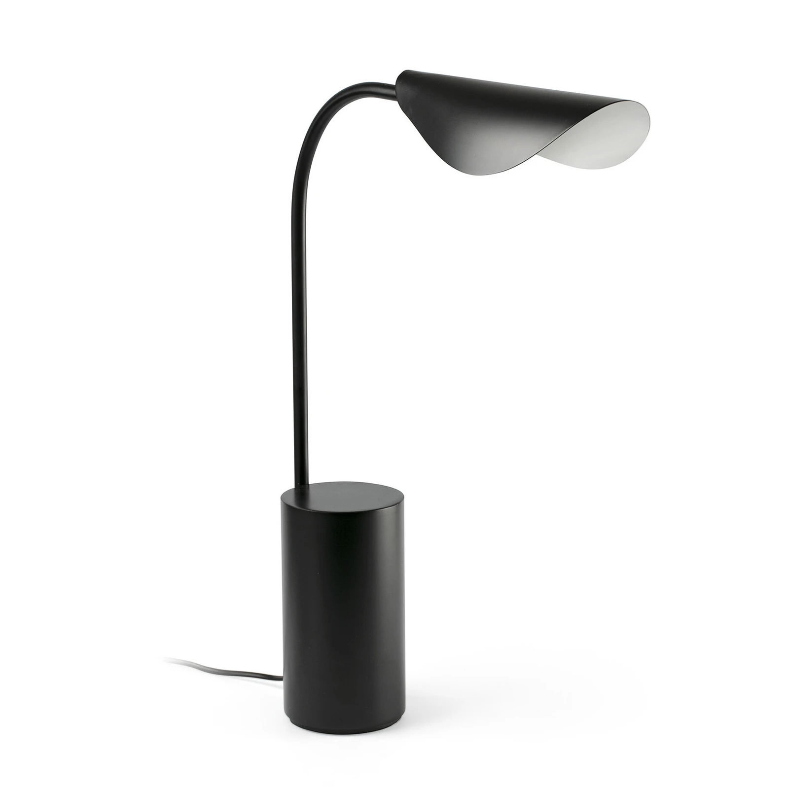 Lámpara de mesa Liggera, negra, acero, altura 27,9 cm