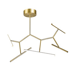 Plafón LED 2071, 5 luces 90 cm, oro