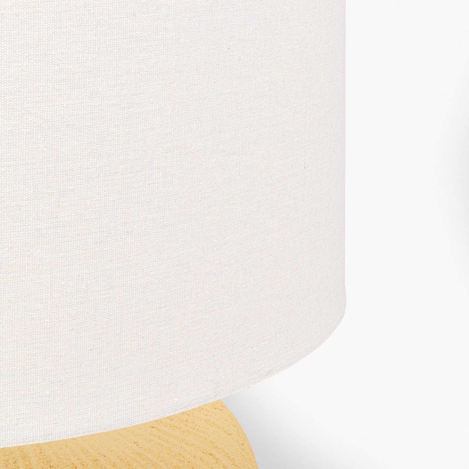 Lampa stołowa KARE Luma, żółta, bawełna/kamionka, 70 cm, E27