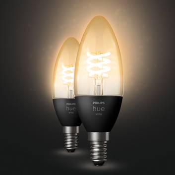 Philips Hue 2 bougies LED Filament White E14 4,5W