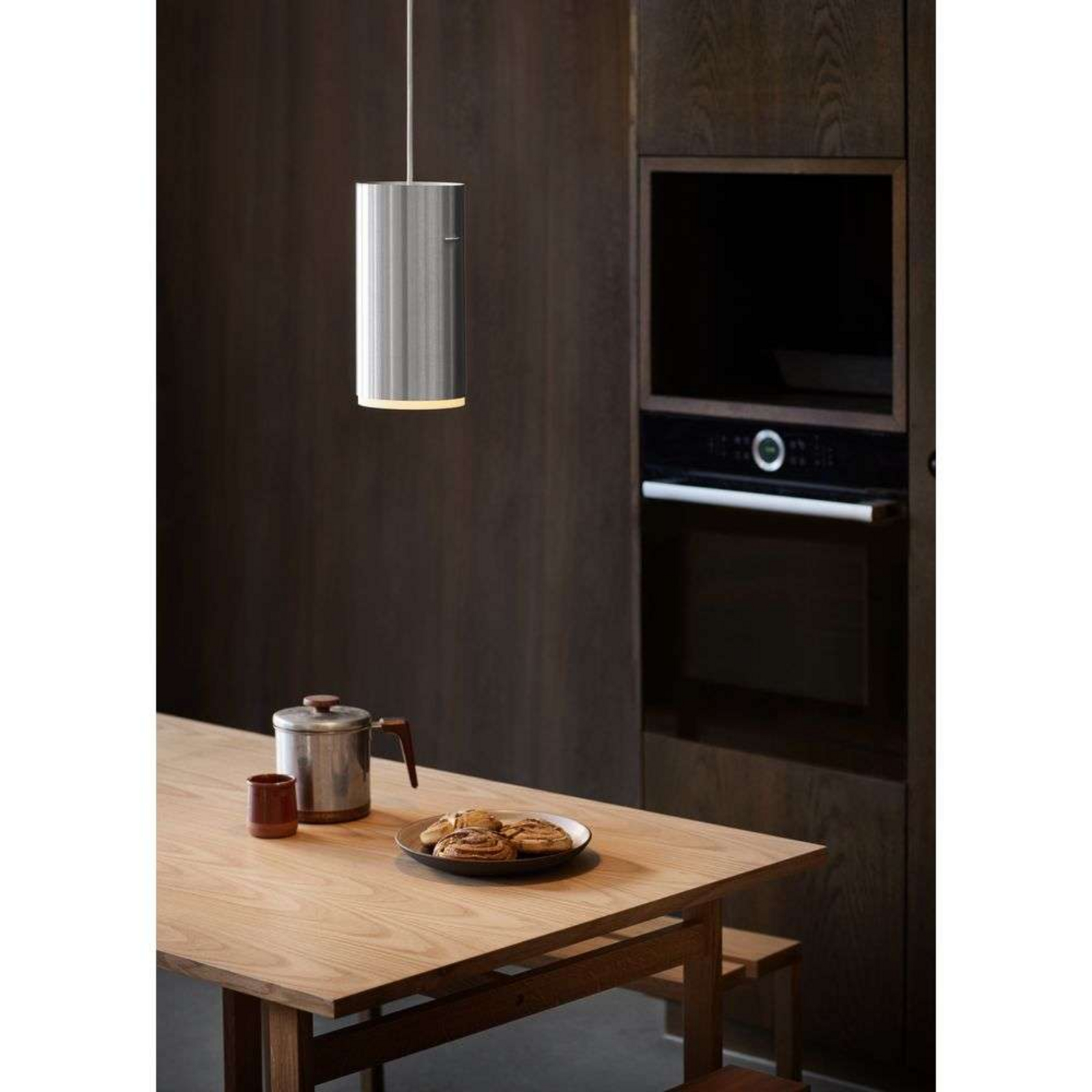 Tube Pendant Large Brushed Aluminium - Moebe