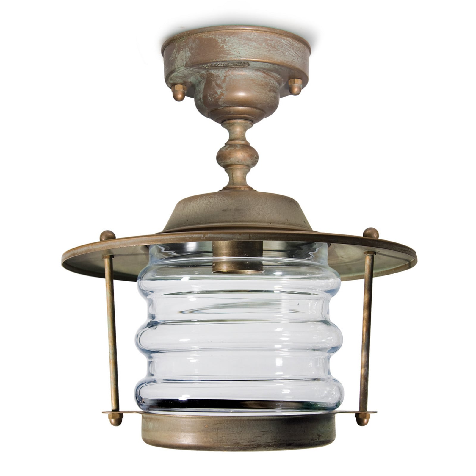 Moretti Luce Ορείχαλκος Αντίκες, Χαλκός, Διάφανο Εξωτερικό Φωτιστικό Οροφής Adessora Ανθεκτικό Στο Θαλασσινό Νερό Ø 22.5Cm