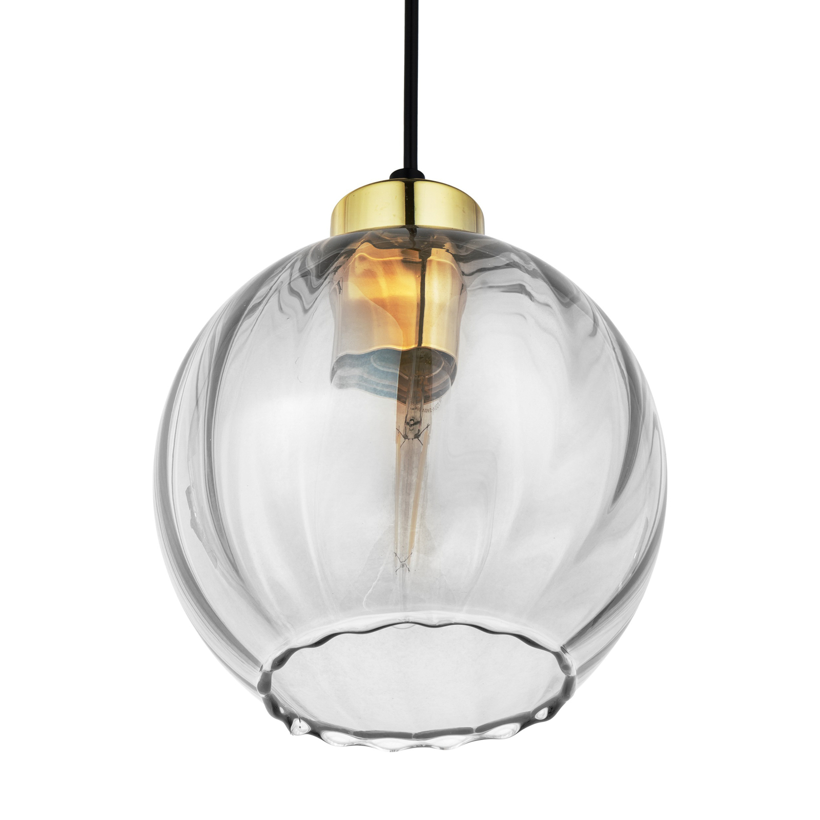 Devi pendant light, transparent, 1-bulb, Ø 18cm