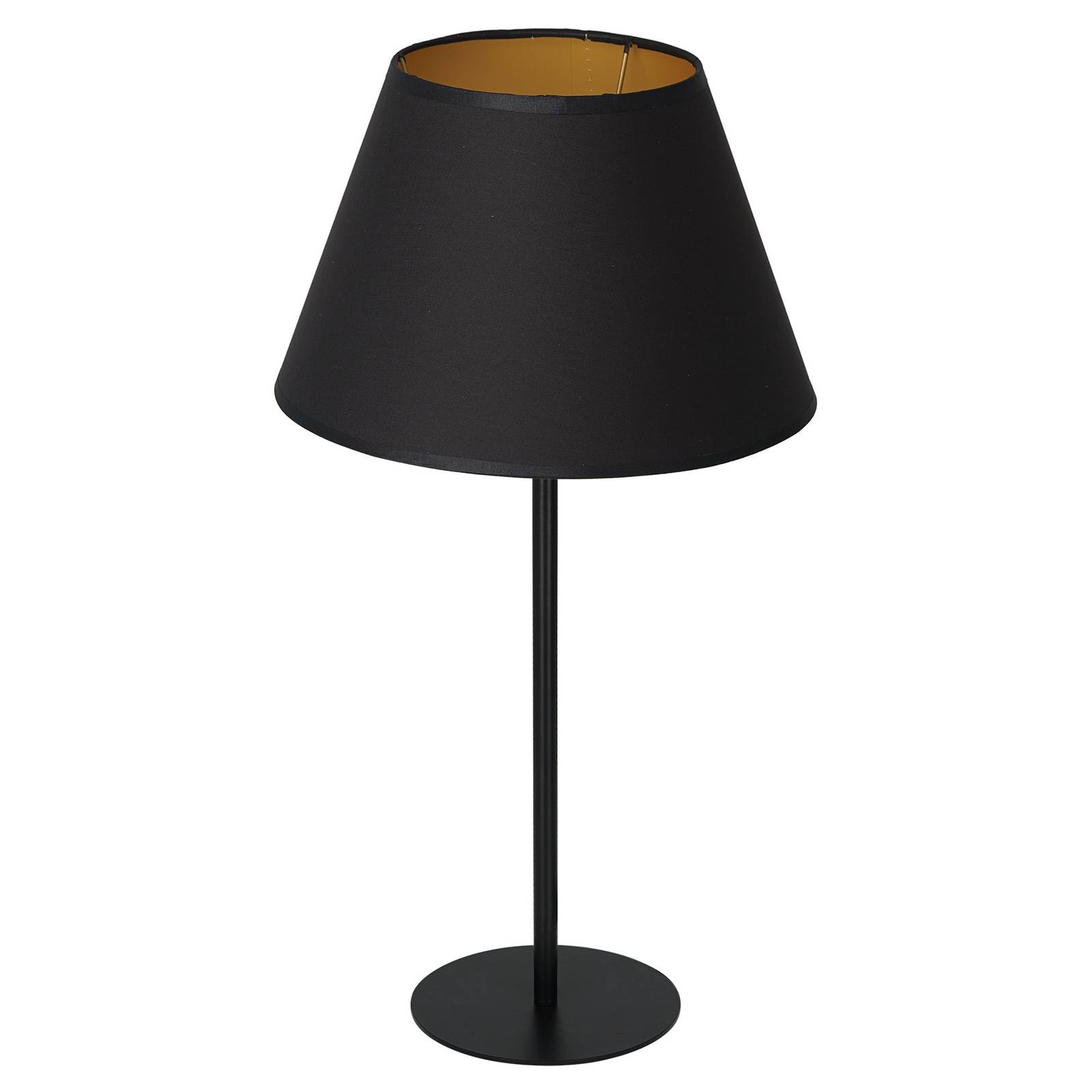 Bordslampa Soho, konisk höjd 56cm svart/guld