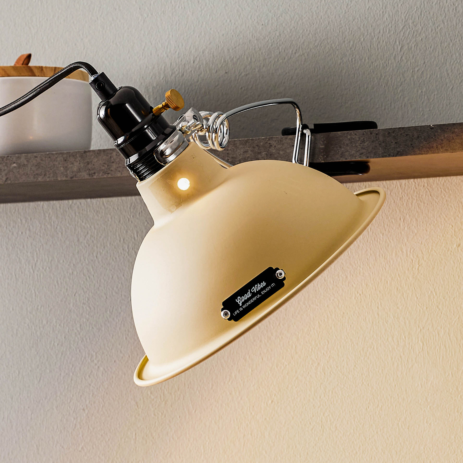Lámpara pinza LED Pepper beige - estilo industrial