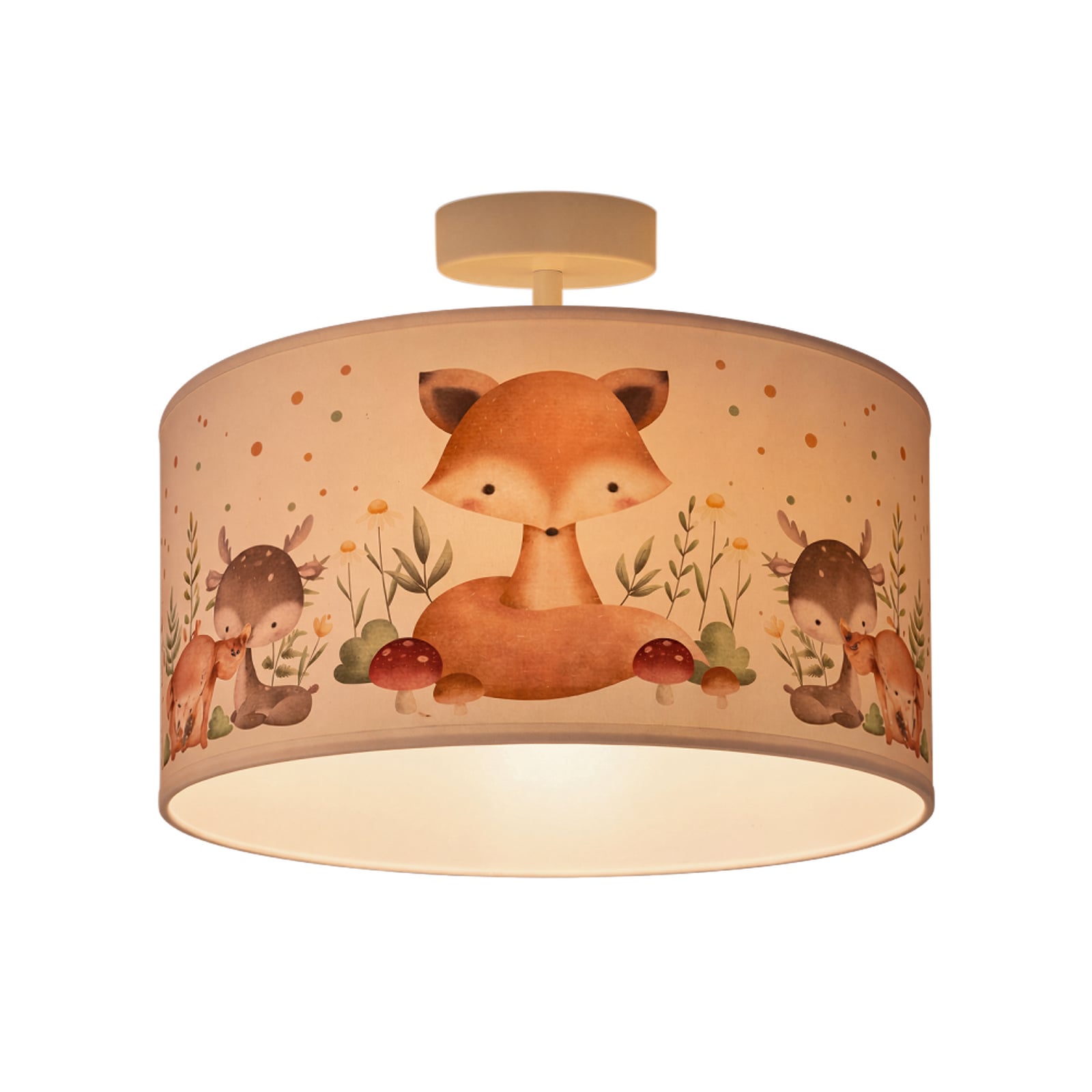Plafonnier Kids Print, multicolore/blanc, Ø 35 cm, tissu - Duolla Plafonnier Kids Print, multicolore/blanc, Ø 35 cm, tissu - Duolla