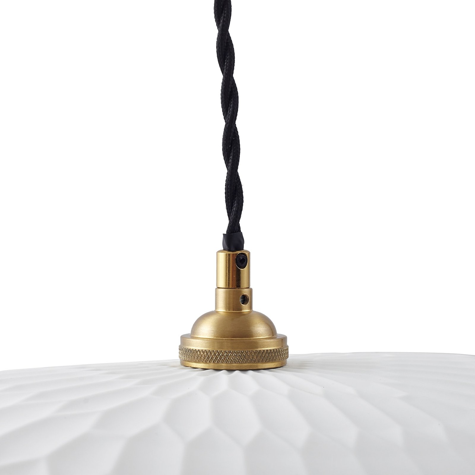 Lindby pendant light Annira, Ø 29 cm, ceramic, white/brass