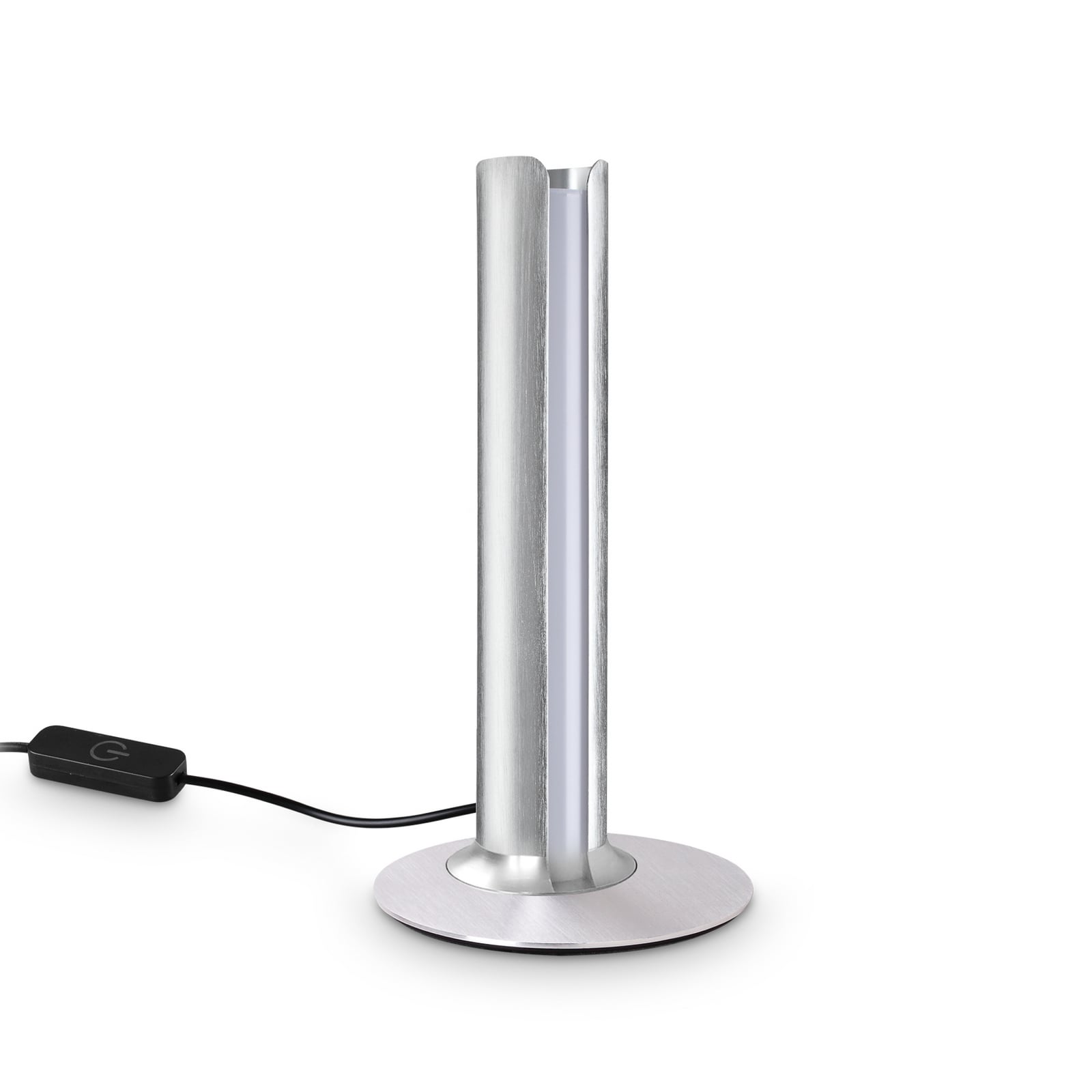 Stolová LED lampa IDEAL LUX Dorica, v odtieni ocele, výška 25 cm
