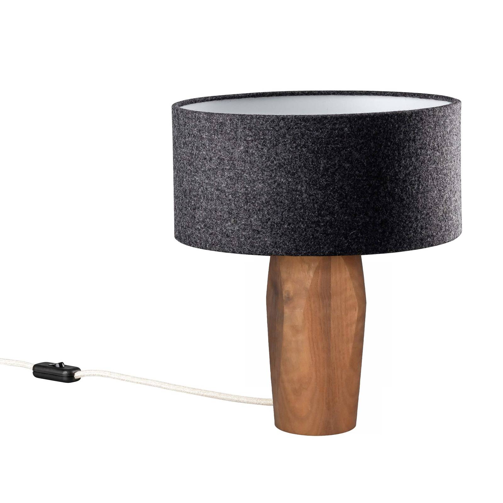 LeuchtNatur Pura bordslampa nötträ/filt antracit