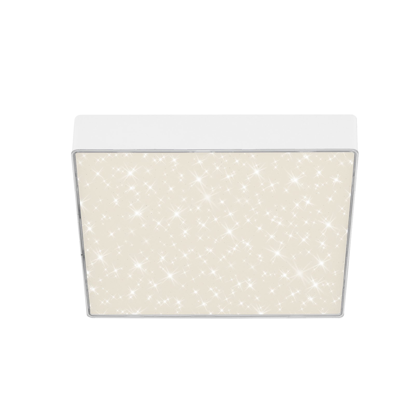 Flame Star LED ceiling lamp, square, star decor