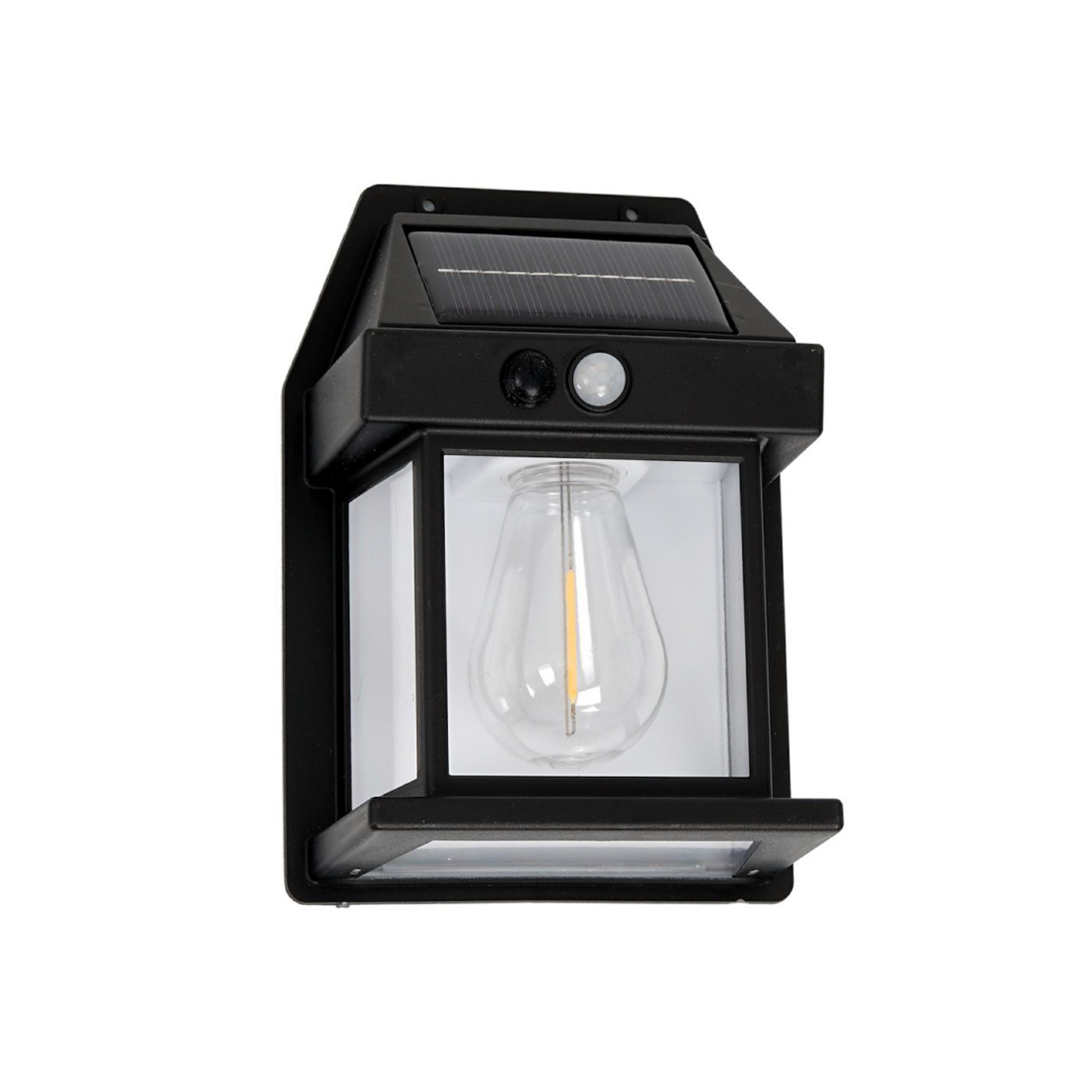 LED слънчева лампа за външна стена Filo, пластмаса, черна, IP44