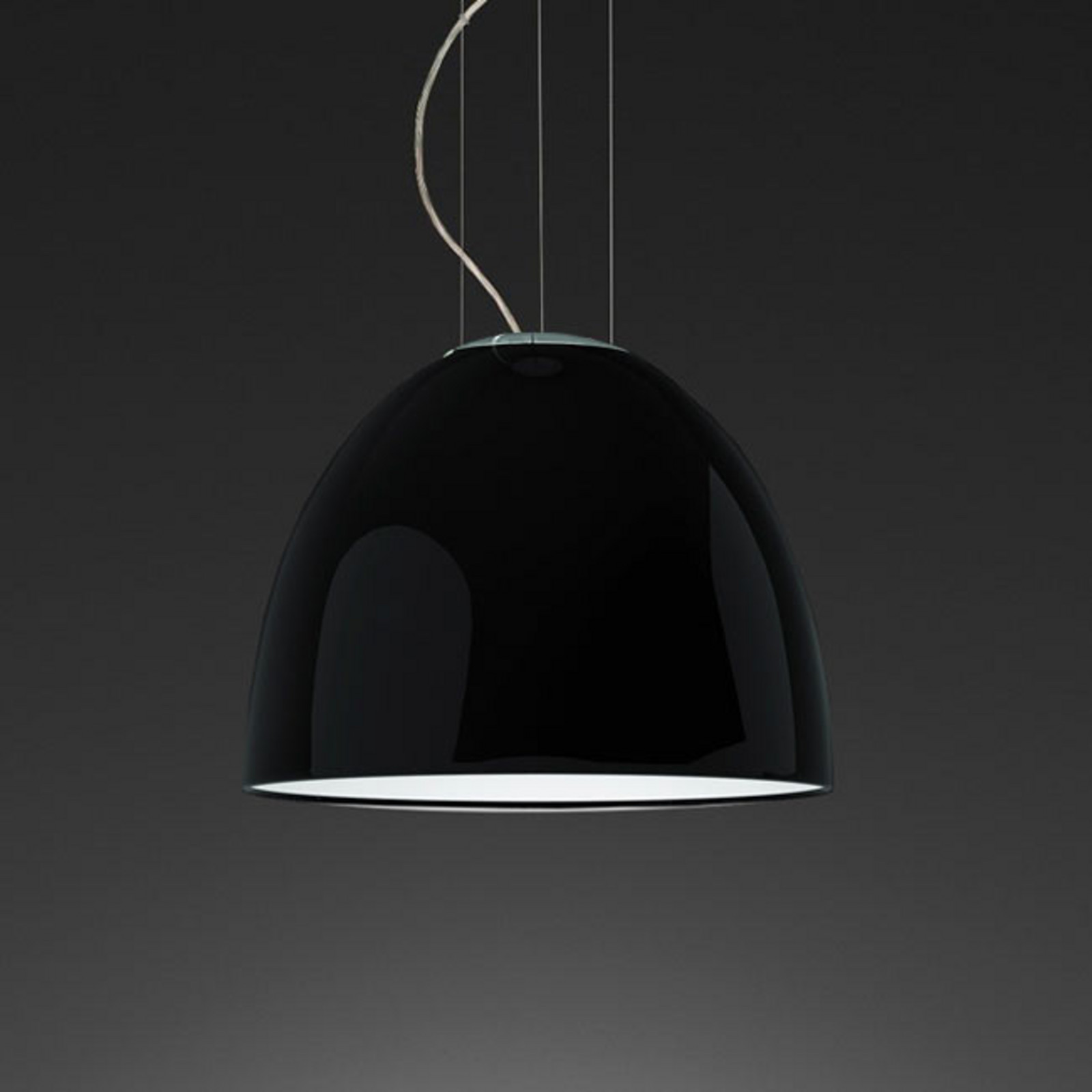 Nur Mini Gloss LED S Pendel Sort Nur Gloss Mini Artemide - Stue - Design - Metal - Med én lyskilde