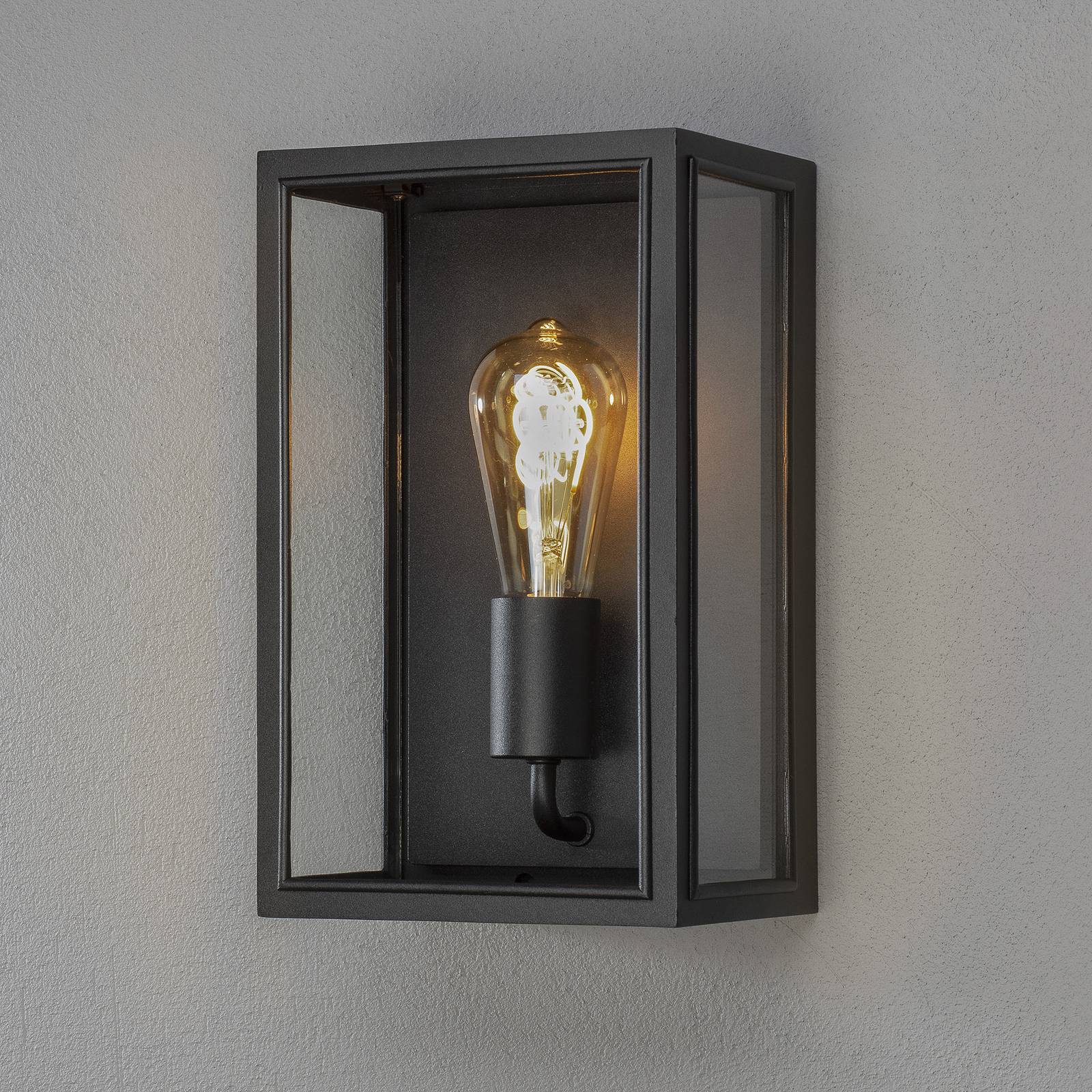Levně Venkovní nástěnné světlo Carpi, černá, 18 x 30 cm
