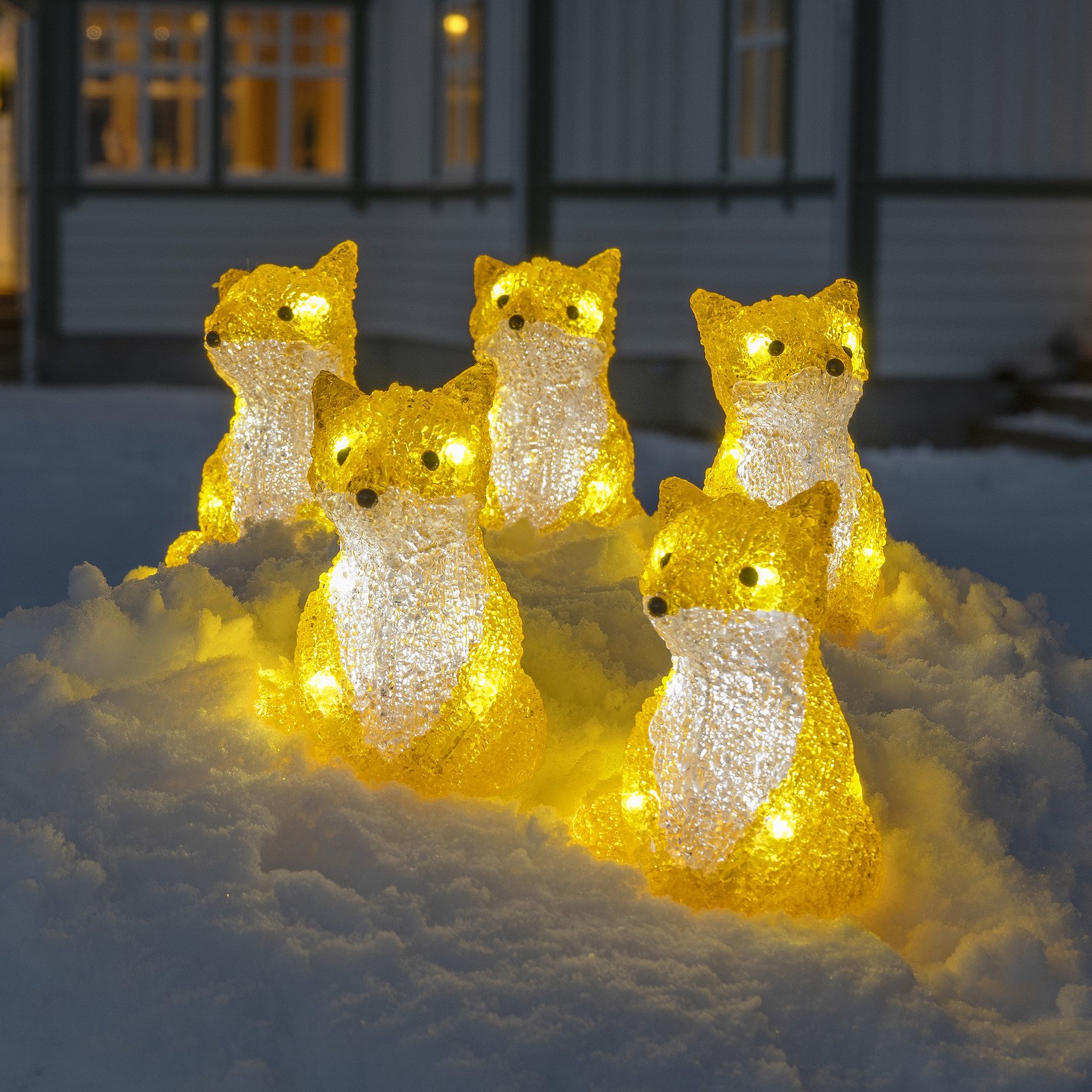 LED-Leuchtfigur Fuchs, 5er-Set als Kette