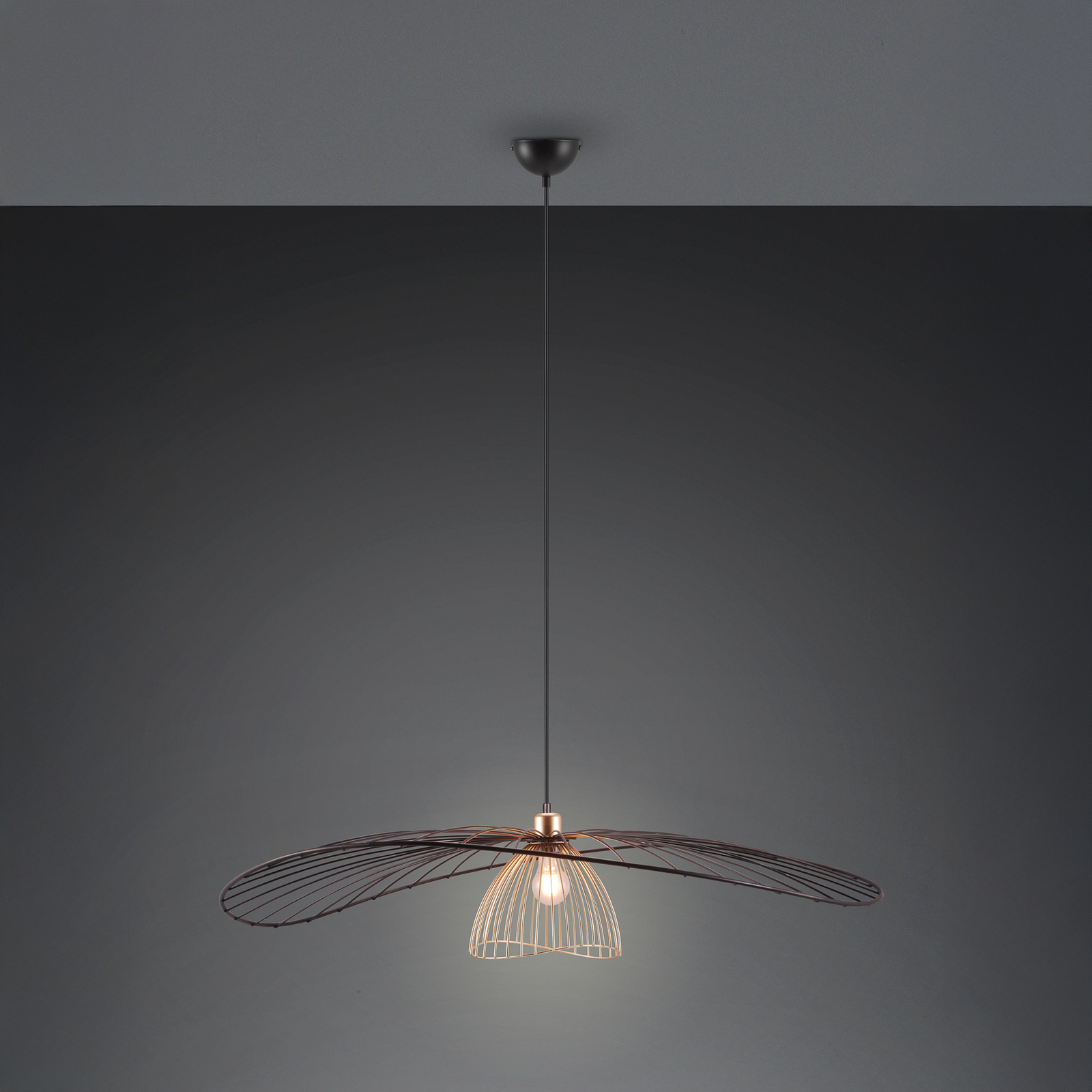 Hanglamp Lauris, matzwart, Ø 100 cm, metaal, E27