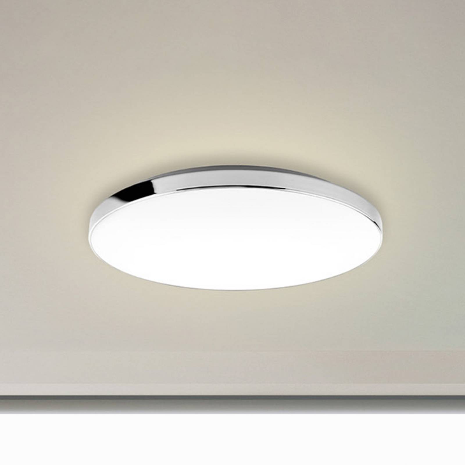 Briloner Plafonnier LED 3351216 chrome/blanc, Ø 35,5 cm, 4 000 K, IP44