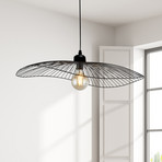 Pendellampe Wave, schwarz, Ø 71 cm, Metall