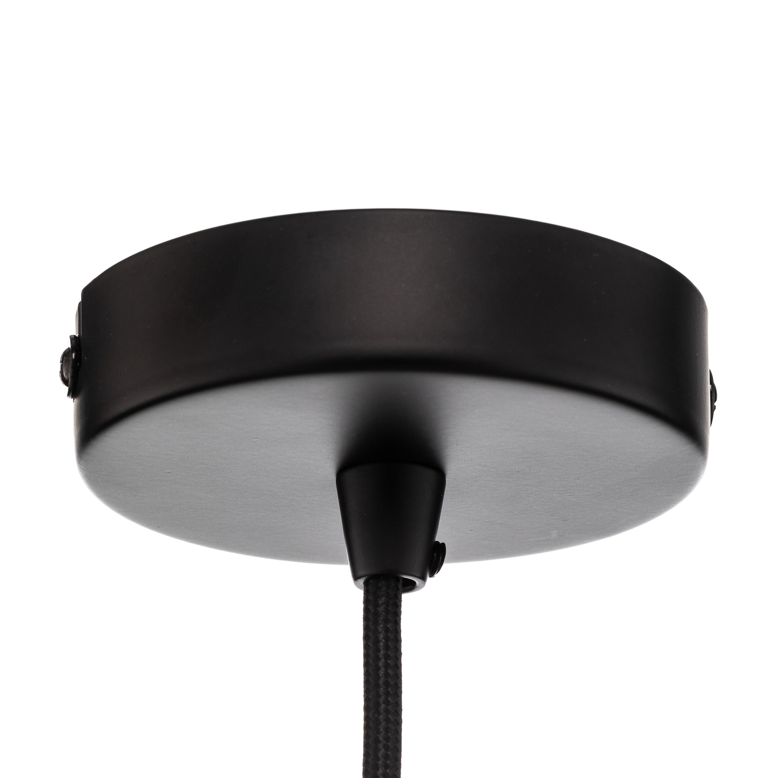 Lindby hanglamp Yaelle, Ø 15 cm, rotan, zwart, E27